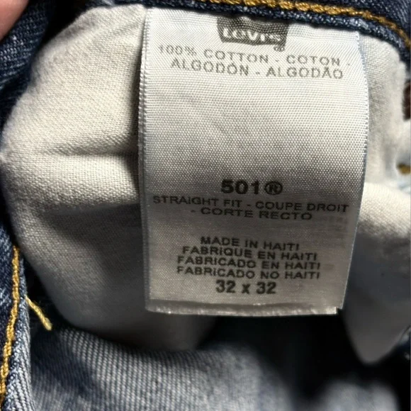 Vintage Levi's 501 Men's Straight Fit Men’s Denim Blue Jeans size 32/32 - Picture 13 of 13